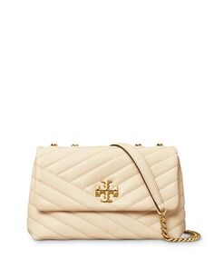 Маленькая кожаная сумка через плечо с шевроном Kira Chevron Tory Burch, цвет White