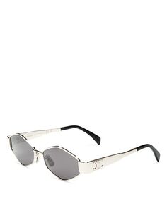 Солнцезащитные очки Metal Triomphe с геометрическим узором, 54 мм CELINE, цвет Silver