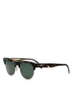 Круглые солнцезащитные очки для путешествий, 51 мм Fendi, цвет Brown