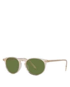 Круглые солнцезащитные очки Riley, 49 мм Oliver Peoples, цвет Tan/Beige