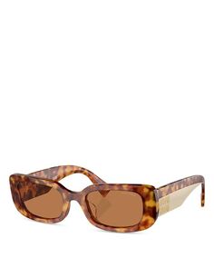 MU 08YS Прямоугольные солнцезащитные очки, 51 мм Miu Miu, цвет Orange