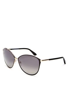 Поляризационные солнцезащитные очки Penelope «кошачий глаз», 59 мм Tom Ford, цвет Gold