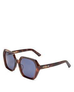 Солнцезащитные очки DiorMidnight S2F с геометрическим узором, 56 мм DIOR, цвет Brown