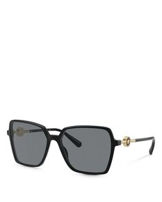 Квадратные солнцезащитные очки, 58 мм Versace, цвет Black