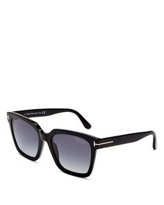 Поляризованные квадратные солнцезащитные очки Selby, 54 мм Tom Ford, цвет Black