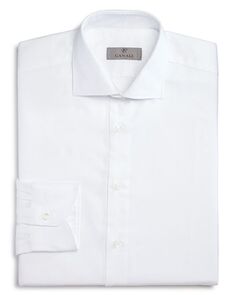 Однотонная классическая рубашка стандартного кроя Canali, цвет White