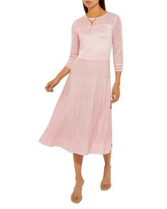 Классическое трикотажное платье миди Misook, цвет Pink