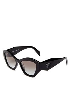 Солнцезащитные очки Symbole с геометрическим узором, 55 мм Prada, цвет Gray