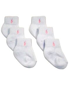 Спортивные носки для девочек Ralph Lauren, 6 шт. — для малышей Ralph Lauren, цвет White