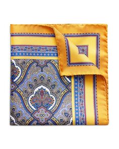 Шелковый нагрудный платок с узором пейсли Eton, цвет Multi