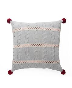 Праздничная декоративная подушка вязанной вязки, 14 x 14 дюймов Melange Collection, цвет Gray