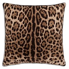 Dolce&amp;Gabbana Casa Шелковая подушка с леопардовым принтом, 18 x 18 дюймов Dolce &amp; Gabbana, цвет Multi