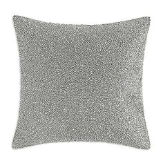Декоративная подушка Palmetto из хлопка и шелка, 18 x 18 дюймов Hudson Park Collection, цвет Silver