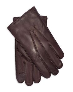 Кожаные перчатки на кашемировой подкладке Polo Ralph Lauren, цвет Brown