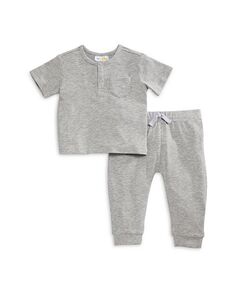 Футболка унисекс в рубчик и усилитель; Комплект штанов - малыш Bloomie&apos;s Baby, цвет Gray