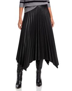 Плиссированная юбка-миди T Tahari, цвет Black