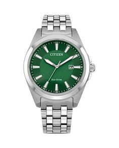 Часы Eco Classic с браслетом из нержавеющей стали, 41 мм Citizen, цвет Green