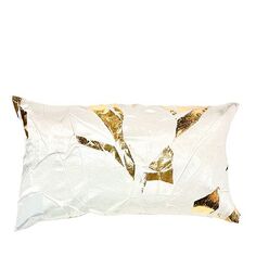 Декоративная подушка из шелка слоновой кости с золотой гранью, 12 x 20 дюймов Aviva Stanoff, цвет White