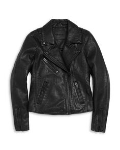 Мотоциклетная куртка из искусственной кожи для девочек – Big Kid BLANKNYC, цвет Black