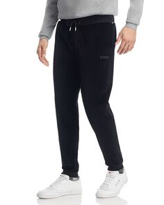 Велюровые брюки стандартного кроя с завязками из хлопковой смеси BOSS, цвет Black