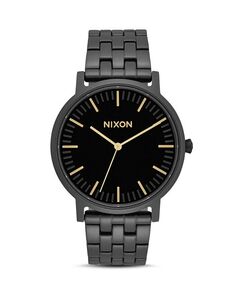 Часы Porter с золотистым акцентом, 40 мм Nixon, цвет Black