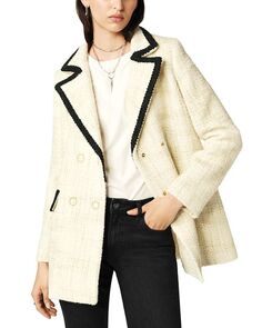 Пальто оверсайз с зубцами Fiara ba&amp;sh, цвет Ivory/Cream Ba&Sh