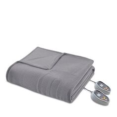 Одеяло из микрофлиса с подогревом Beautyrest, цвет Gray