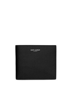 Кошелек Saint Laurent Paris East/West из кожи с тиснением Grain De Poudre Saint Laurent, цвет Black