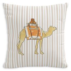 Серый Малин x Cloth &amp;; Подушка Co. Zoey, 20 x 20 дюймов Cloth &amp; Company, цвет Camel Stripe