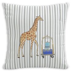 Серый Малин x Cloth &amp;; Подушка Co. Zoey, 20 x 20 дюймов Cloth &amp; Company, цвет Giraffe Stripe