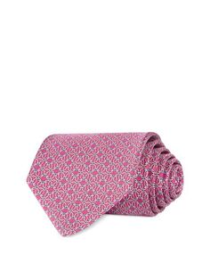 Классический шелковый галстук с принтом Gancini Ferragamo, цвет Pink