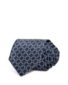 Классический шелковый галстук с медальоном-цепочкой The Men&apos;s Store at Bloomingdale&apos;s, цвет Blue