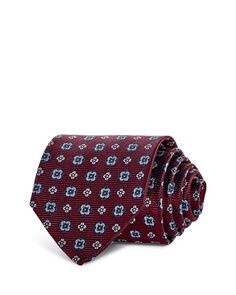 Классический шелковый галстук с медальоном со смешанным цветочным принтом The Men&apos;s Store at Bloomingdale&apos;s, цвет Red