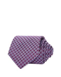 Классический шелковый галстук в сетку-цепочку The Men&apos;s Store at Bloomingdale&apos;s, цвет Red