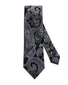 Классический шелковый галстук с пейсли Eton, цвет Black