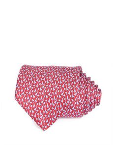 Классический шелковый галстук с принтом жирафа Ferragamo, цвет Red