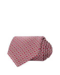Классический шелковый галстук с принтом Gancini Ferragamo, цвет Red