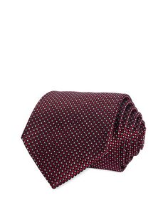 Классический галстук из чистого шелка с микроточками The Men&apos;s Store at Bloomingdale&apos;s, цвет Red