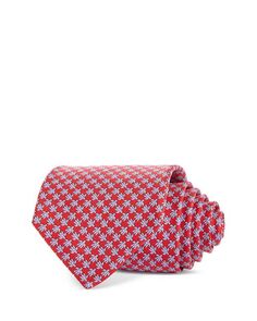Классический шелковый галстук с черепаховым принтом Ferragamo, цвет Red