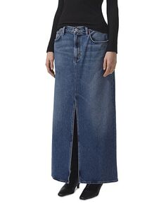 Хлопковая джинсовая юбка Leif AGOLDE, цвет Blue