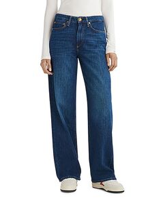 Прямые джинсы Logan с высокой посадкой в цвете Annalize rag &amp; bone, цвет Blue