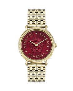 Часы V-доллар, 37 мм Versace, цвет Red