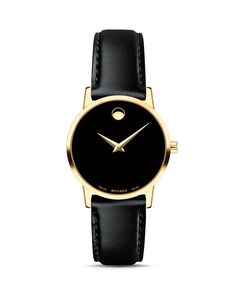 Классические музейные часы, 28 мм Movado, цвет Black