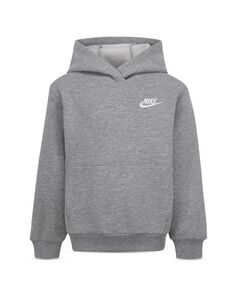 Флисовый пуловер с худи Nike Club для мальчиков — Little Kid Nike, цвет Gray