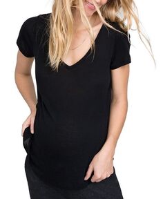 Приталенная футболка с Vee для беременных HATCH Collection, цвет Black