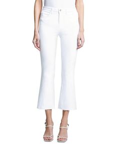Укороченные расклешенные джинсы Kendra с высокой посадкой в цвете Белый L&apos;AGENCE, цвет White Lagence
