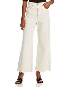 Укороченные широкие джинсы Taylor цвета экрю Veronica Beard, цвет Ivory/Cream
