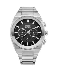 Eco-Drive Modern Axiom Chronograph, 43 мм Citizen, цвет Black