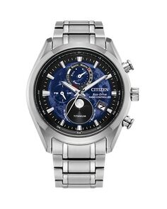 Роскошные титановые часы Eco-Drive Sport, 43 мм Citizen, цвет Blue