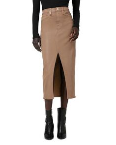 Реконструированная джинсовая юбка-миди Hudson, цвет Brown